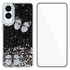 For Samsung Galaxy S25 Edge TPU Case WANLONFENG AW Series PVC Butterfly Epoxy Phone Cover with HD Film