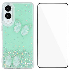 For Samsung Galaxy S25 Edge TPU Case WANLONFENG AW Series PVC Butterfly Epoxy Phone Cover with HD Film