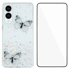 For Samsung Galaxy S25 Edge TPU Case WANLONFENG AW Series PVC Butterfly Epoxy Phone Cover with HD Film