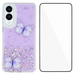 For Samsung Galaxy S25 Edge TPU Case WANLONFENG AW Series PVC Butterfly Epoxy Phone Cover with HD Film