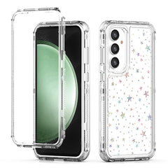 Für Samsung Galaxy S25 / S24 Hülle Klare Acryl-TPU-Hybrid-Telefonabdeckung mit laserbedruckter Folie 