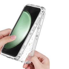 Für Samsung Galaxy S25 / S24 Hülle Klare Acryl-TPU-Hybrid-Telefonabdeckung mit laserbedruckter Folie 