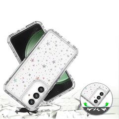 Für Samsung Galaxy S25 / S24 Hülle Klare Acryl-TPU-Hybrid-Telefonabdeckung mit laserbedruckter Folie 
