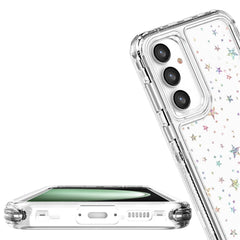 Für Samsung Galaxy S25 / S24 Hülle Klare Acryl-TPU-Hybrid-Telefonabdeckung mit laserbedruckter Folie 