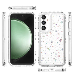 Für Samsung Galaxy S25 / S24 Hülle Klare Acryl-TPU-Hybrid-Telefonabdeckung mit laserbedruckter Folie 
