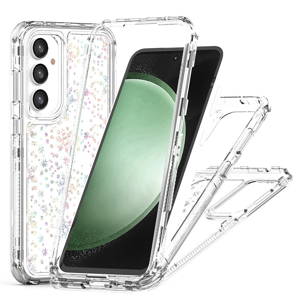 Für Samsung Galaxy S25 / S24 Hülle Klare Acryl-TPU-Hybrid-Telefonabdeckung mit laserbedruckter Folie 