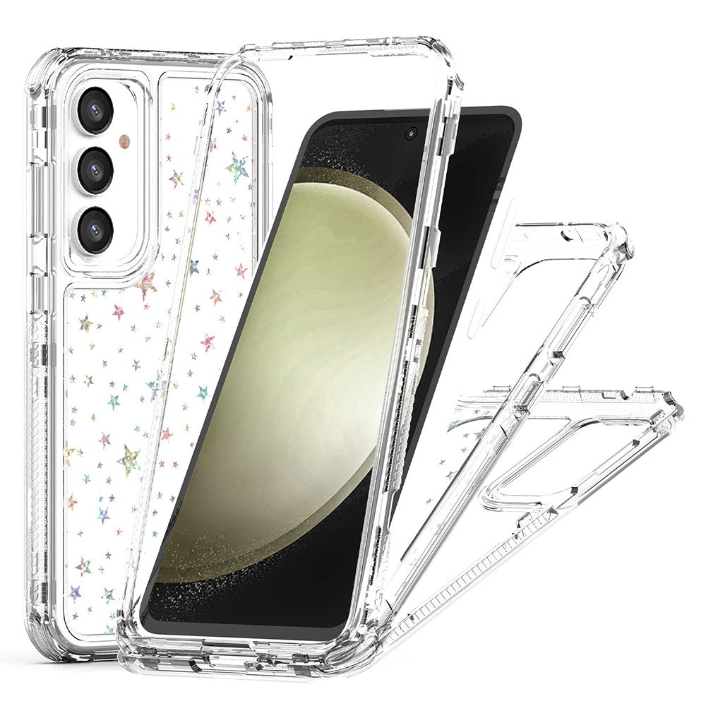 For Samsung Galaxy S25+ / S24+ Case Clear Acrylic TPU Hybrid Phone Cover with Laser-printed Film - TechGearPal
