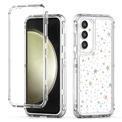 Coque hybride transparente en acrylique TPU pour Samsung Galaxy S25+/S24+ avec film imprimé laser 
