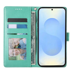For Samsung Galaxy S25 Ultra Wallet Case Butterfly Floral Imprint PU Leather Phone Cover with Wrist Strap