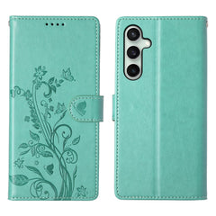 Étui portefeuille en cuir PU avec dragonne pour Samsung Galaxy S25 FE, motif papillon et fleurs 