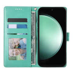 Étui portefeuille en cuir PU avec dragonne pour Samsung Galaxy S25 FE, motif papillon et fleurs 