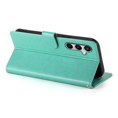 Étui portefeuille en cuir PU avec dragonne pour Samsung Galaxy S25 FE, motif papillon et fleurs 