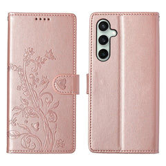Étui portefeuille en cuir PU avec dragonne pour Samsung Galaxy S25 FE, motif papillon et fleurs 
