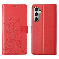 Étui portefeuille en cuir PU avec dragonne pour Samsung Galaxy S25 FE, motif papillon et fleurs 