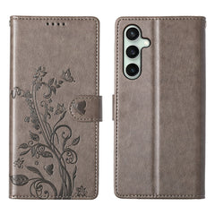 Étui portefeuille en cuir PU avec dragonne pour Samsung Galaxy S25 FE, motif papillon et fleurs 