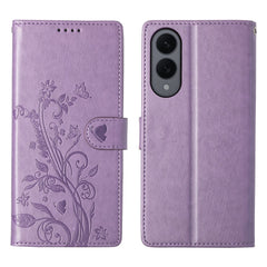 For Samsung Galaxy S25 Edge Wallet Case Butterfly Floral Imprint PU Leather Phone Cover with Wrist Strap