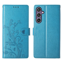 For Samsung Galaxy S25 Wallet Case Butterfly Floral Imprint PU Leather Phone Cover with Wrist Strap