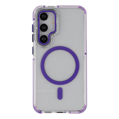 For Samsung Galaxy S25+  /  S24+ Magnetic Case TPU Acrylic Clear Phone Back Cover with Lens Protector Kickstand