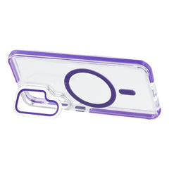 For Samsung Galaxy S25+  /  S24+ Magnetic Case TPU Acrylic Clear Phone Back Cover with Lens Protector Kickstand