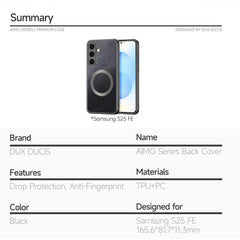 Coque Samsung Galaxy S25 FE DUX DUCIS Aimo Series compatible avec MagSafe PC+TPU Slim Cover (certification REACH) 
