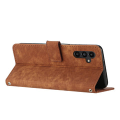 Für Samsung Galaxy S25 FE Stand Case Aufgedruckte Linien Leder Telefonabdeckung 