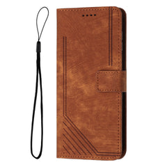 Für Samsung Galaxy S25 FE Stand Case Aufgedruckte Linien Leder Telefonabdeckung 