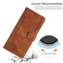 Für Samsung Galaxy S25 FE Stand Case Aufgedruckte Linien Leder Telefonabdeckung 