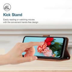Für Samsung Galaxy S25 FE Stand Case Aufgedruckte Linien Leder Telefonabdeckung 