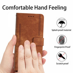 Für Samsung Galaxy S25 FE Stand Case Aufgedruckte Linien Leder Telefonabdeckung 