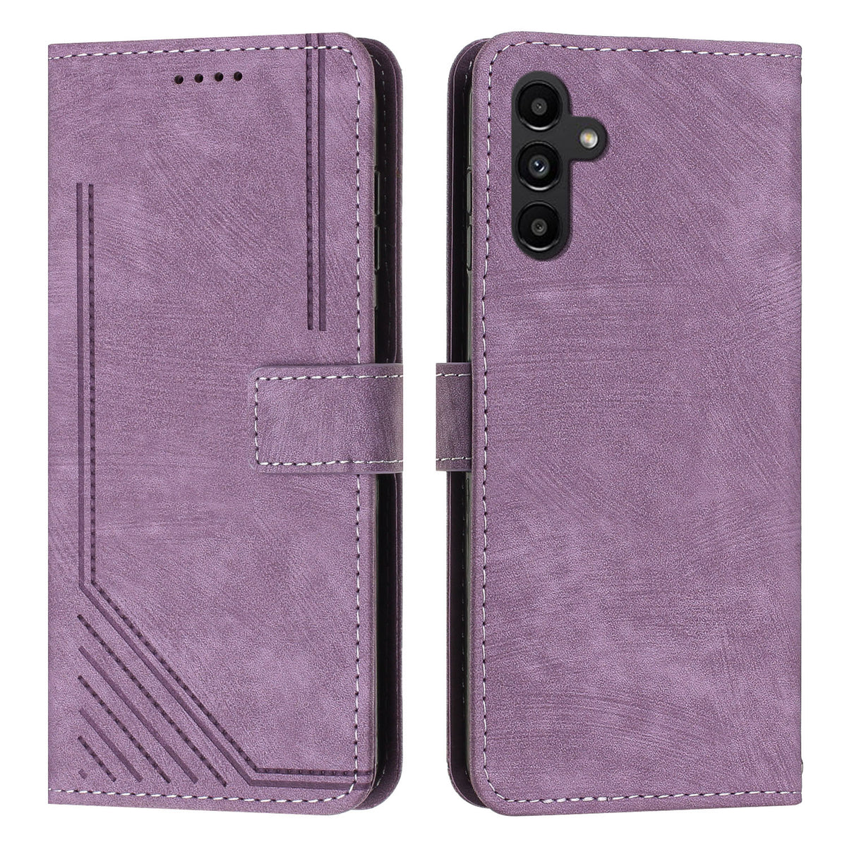 Für Samsung Galaxy S25 FE Stand Case Aufgedruckte Linien Leder Telefonabdeckung 