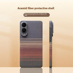 For Samsung Galaxy S25 Edge Magnetic Case Precise Cutouts Gradient Aramid Fiber Phone Cover with Metal Lens Frame