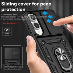 For Samsung Galaxy S25 Edge Case PC + TPU Phone Cover with Lens Protection Kickstand