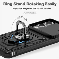 For Samsung Galaxy S25 Edge Case PC + TPU Phone Cover with Lens Protection Kickstand
