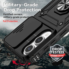 For Samsung Galaxy S25 Edge Case PC + TPU Phone Cover with Lens Protection Kickstand