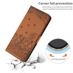 For Samsung Galaxy S25 FE Case with Wrist Strap Leather Phone Cover Wall Cats Pattern
