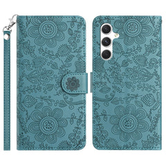 Étui portefeuille à rabat en cuir avec dragonne pour Samsung Galaxy S25 FE, motif floral 
