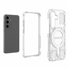 BIBERCAS J-16 Transparent Series für Samsung Galaxy S25 Hülle Kompatibel mit MagSafe TPU + PC Telefonabdeckung 