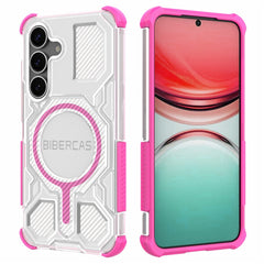 BIBERCAS J-16 Transparent Series für Samsung Galaxy S25 Hülle Kompatibel mit MagSafe TPU + PC Telefonabdeckung 