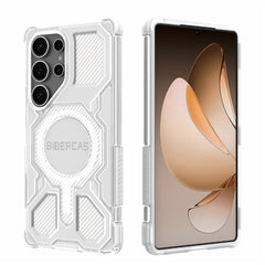 BIBERCAS J-16 Transparent Series für Samsung Galaxy S25 Ultra Hülle Kompatibel mit MagSafe TPU + PC Telefonabdeckung 