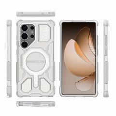 BIBERCAS J-16 Transparent Series für Samsung Galaxy S25 Ultra Hülle Kompatibel mit MagSafe TPU + PC Telefonabdeckung 