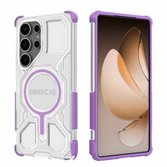 BIBERCAS J-16 Transparent Series für Samsung Galaxy S25 Ultra Hülle Kompatibel mit MagSafe TPU + PC Telefonabdeckung 