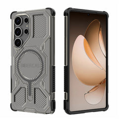 BIBERCAS J-16 Transparent Series für Samsung Galaxy S25 Ultra Hülle Kompatibel mit MagSafe TPU + PC Telefonabdeckung 