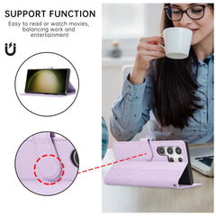For Samsung Galaxy S25 Ultra Case Splicing Imprinted Rhombus Leather Phone Cover with Wrist Strap