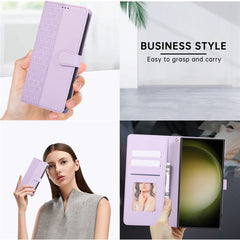 For Samsung Galaxy S25 Ultra Case Splicing Imprinted Rhombus Leather Phone Cover with Wrist Strap