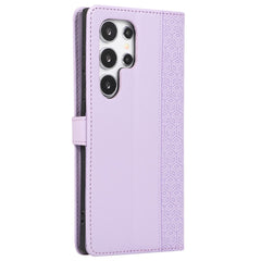 For Samsung Galaxy S25 Ultra Case Splicing Imprinted Rhombus Leather Phone Cover with Wrist Strap