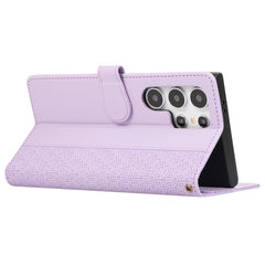 For Samsung Galaxy S25 Ultra Case Splicing Imprinted Rhombus Leather Phone Cover with Wrist Strap