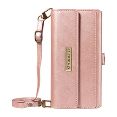 For Samsung Galaxy S25 Edge Case YIKATU YK-008 Zipper Wallet Leather Phone Cover with Shoulder Strap