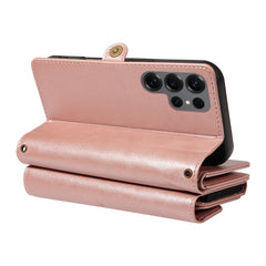 For Samsung Galaxy S25 Ultra Case YIKATU YK-008 Zipper Wallet Leather Phone Cover with Shoulder Strap