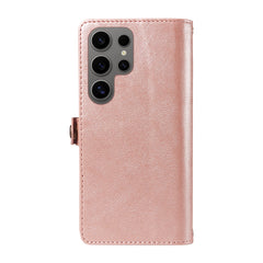 For Samsung Galaxy S24 Ultra Case YIKATU YK-008 Zipper Wallet Leather Phone Cover with Shoulder Strap