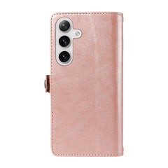 For Samsung Galaxy S25+ / Galaxy S24+ Case YIKATU YK-008 Zipper Wallet Leather Phone Cover with Shoulder Strap